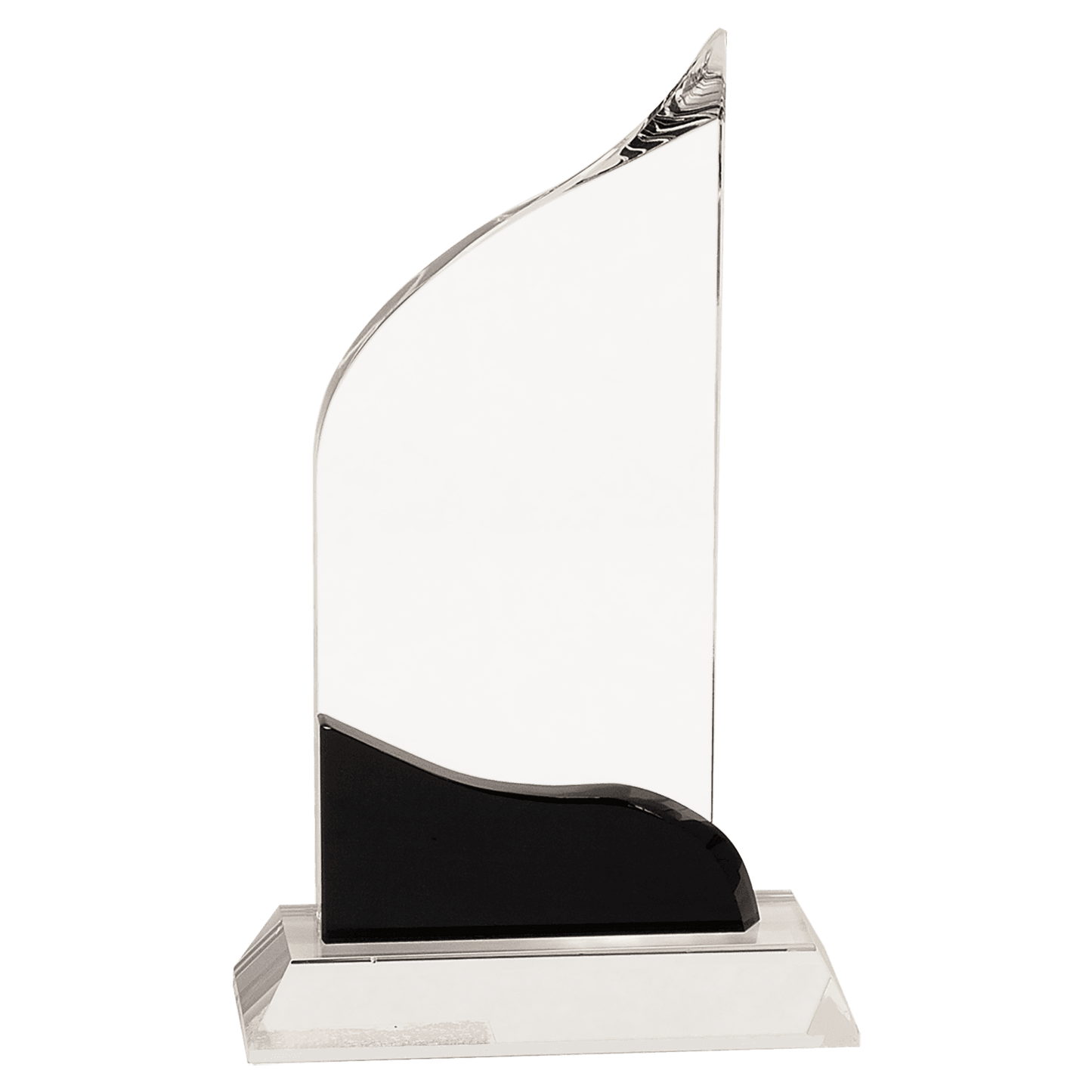 Personalized Crystal Wave Award with Black Accent | Custom Engraved Executive Recognition Trophy