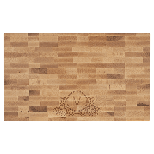 Personalized Maple End Grain Butcher Block | Custom Engraved Chef Cutting Board