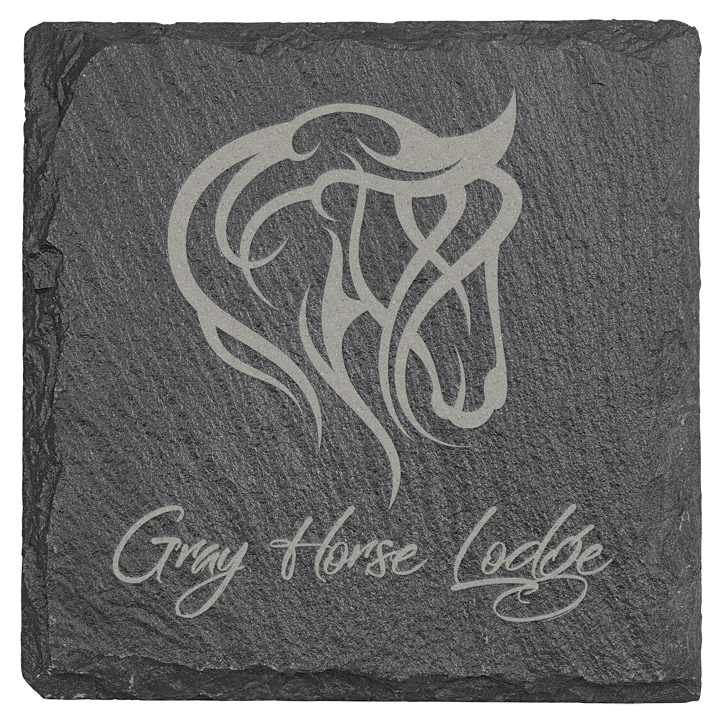 natural stone Square Slate Coaster hand chiseled edges