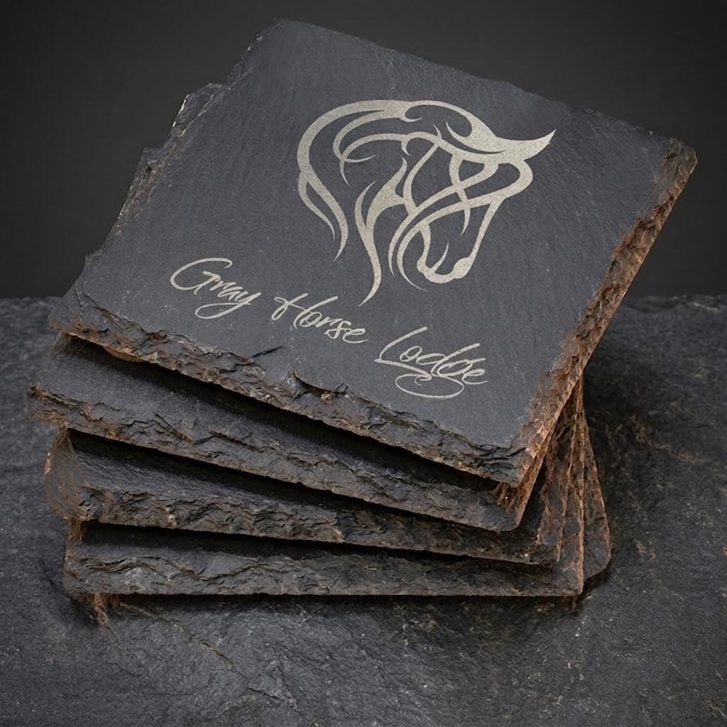 natural stone Square Slate Coaster hand chiseled edges