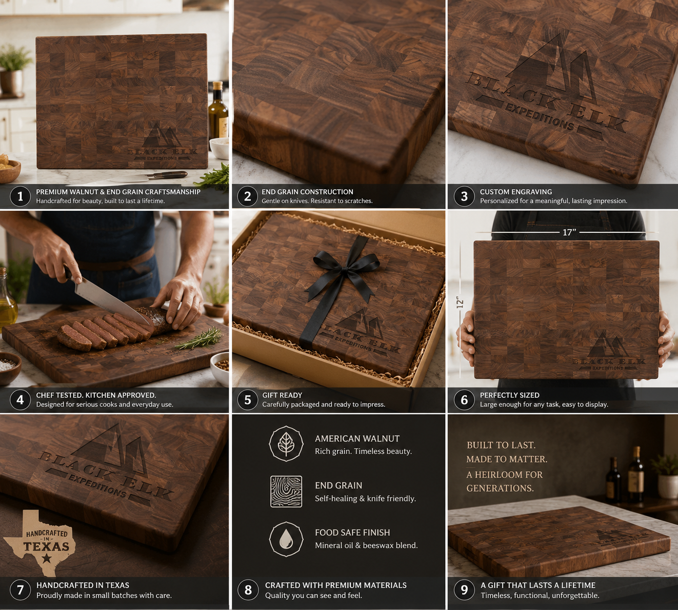 Personalized Walnut End Grain Cutting Board, Custom Engraved Butcher Block, Wedding Gift, Anniversary Gift, Housewarming Gift, Chef Gift