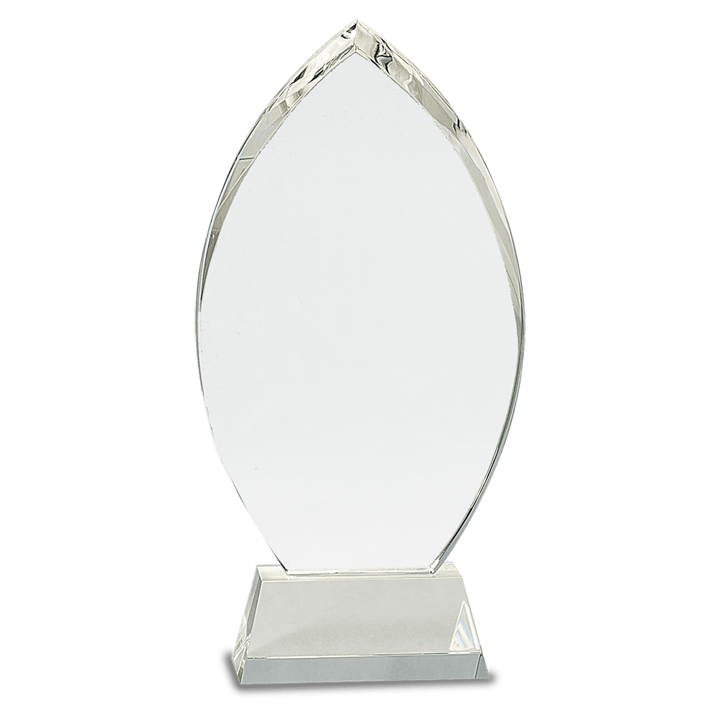 Personalized Crystal Oval Award on Clear Base | Custom Engraved Executive Recognition Trophy