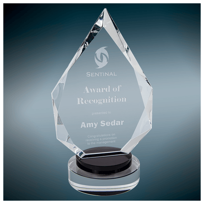 Personalized Premier Crystal Award with Black Pedestal Base