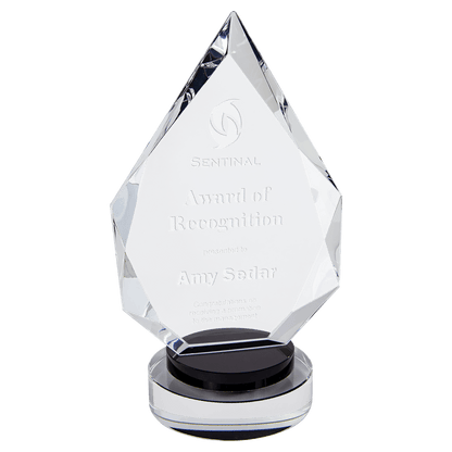 Personalized Premier Crystal Award with Black Pedestal Base