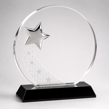 Personalized Crystal Star Award – Premier Optic Crystal Recognition Trophy