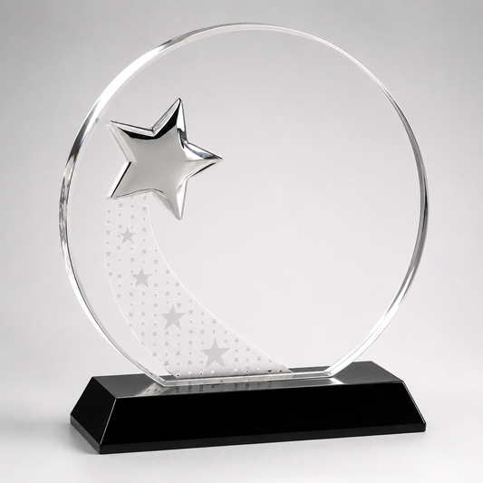 Personalized Crystal Star Award – Premier Optic Crystal Recognition Trophy