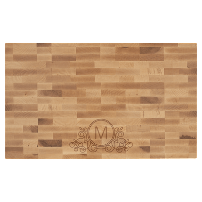 Personalized Maple End Grain Butcher Block | Custom Engraved Chef Cutting Board
