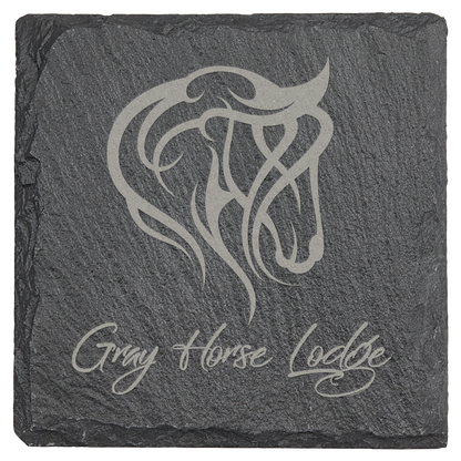 natural stone Square Slate Coaster hand chiseled edges