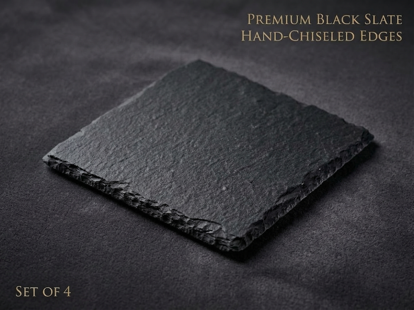 natural stone Square Slate Coaster hand chiseled edges