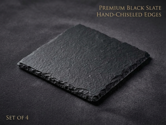 natural stone Square Slate Coaster hand chiseled edges