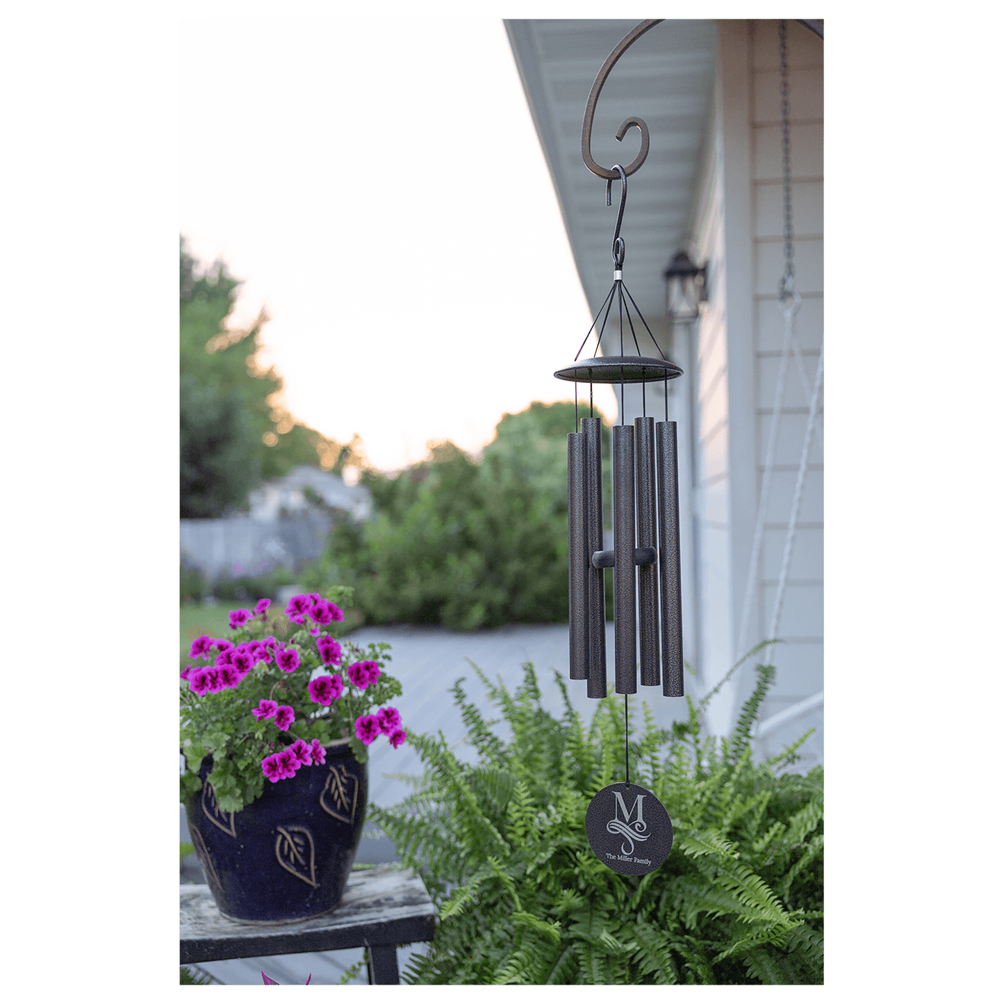 Personalized 30" Black Aluminum Wind Chime