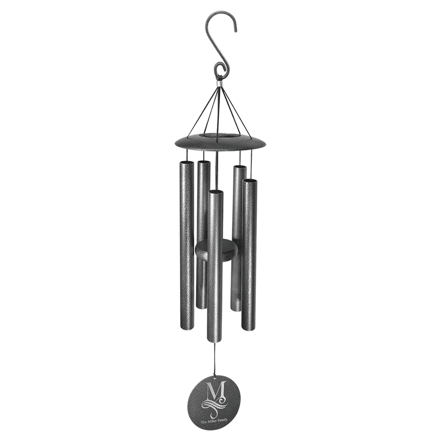 Personalized 30" Black Aluminum Wind Chime