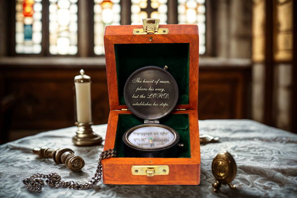 Personalized Engraved Brass Compass – Baptism Gift – Christmas Keepsake – Godchild Gift