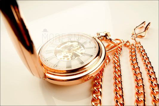 Rose Gold Mechanical Pocket Watch: Engraved Groomsman Gift
