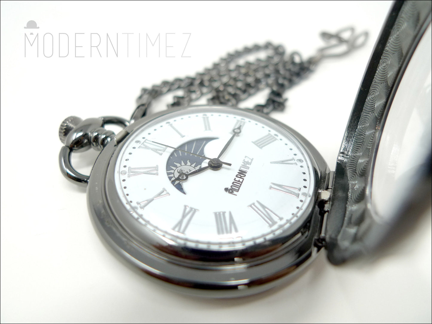 Moon Phase Pocket Watch: Personalized Alloy Metal Engraved Gift