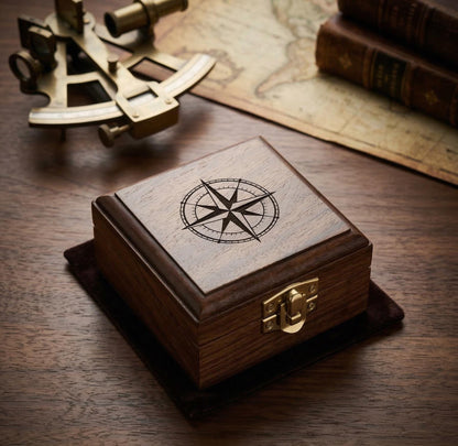 Handcrafted Brass Compass, Personalized Engraved Gift