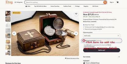 Engraved Brass Compass: Personalized Sacraments Gift