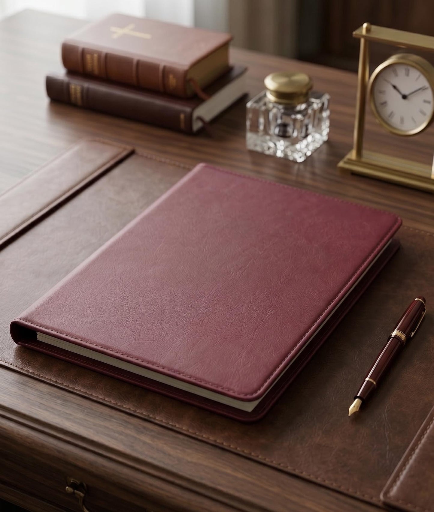 Personalized Burgundy Leatherette Padfolio, Laser Engraved Executive Portfolio, Graduation Gift