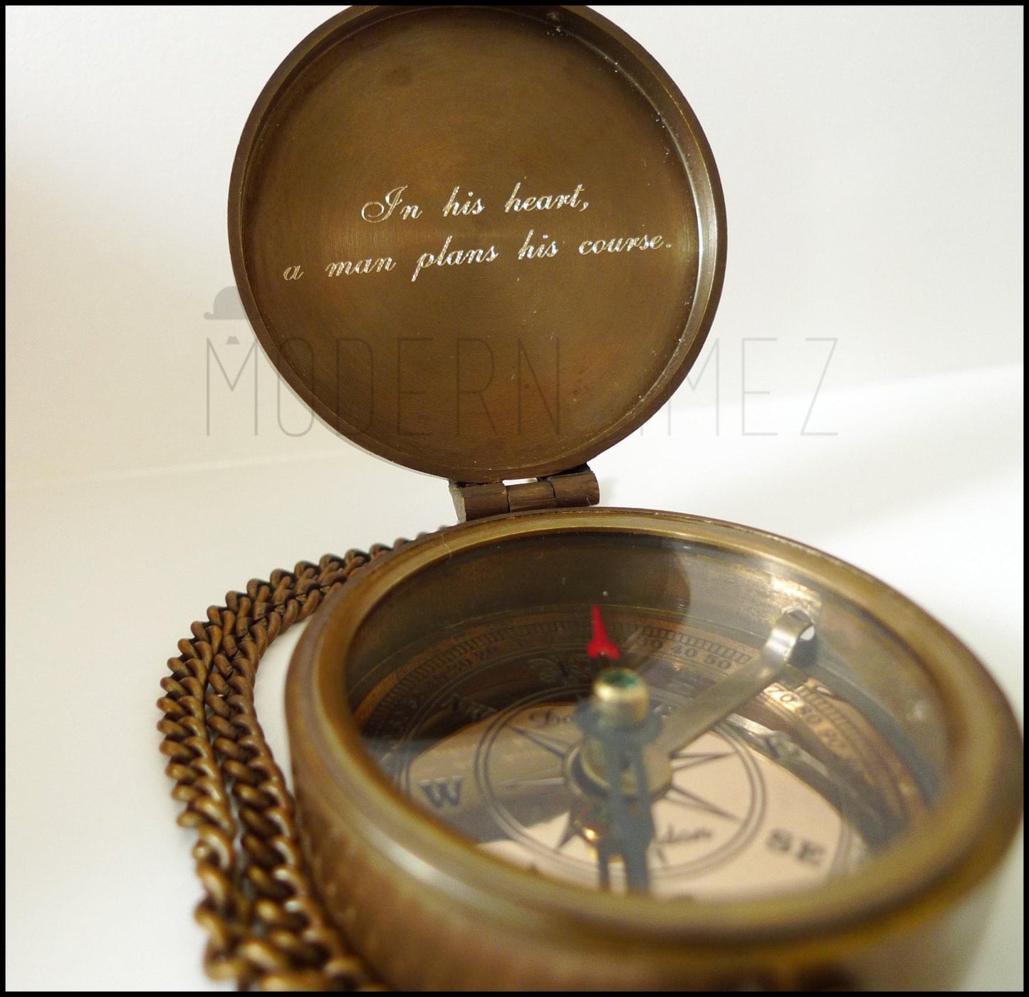 Personalized Engraved Brass Compass, Special Occasion Gift
