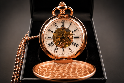 Rose Gold Mechanical Pocket Watch: Engraved Groomsman Gift