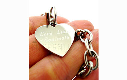 Stainless Steel Personalized Engraved Heart Bracelet - ModernTimez Gift